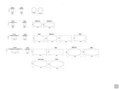 Schemes and dimensions of the Botero table in the version with Keramik stone tops