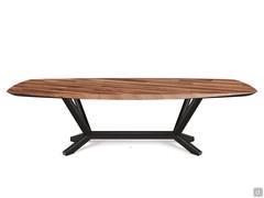 Planer table by Cattelan in the version with solid wood "Masterwood" top, in NC Noce Canaletto finish