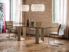 Diapason table by Cattelan with glass top and marble legs