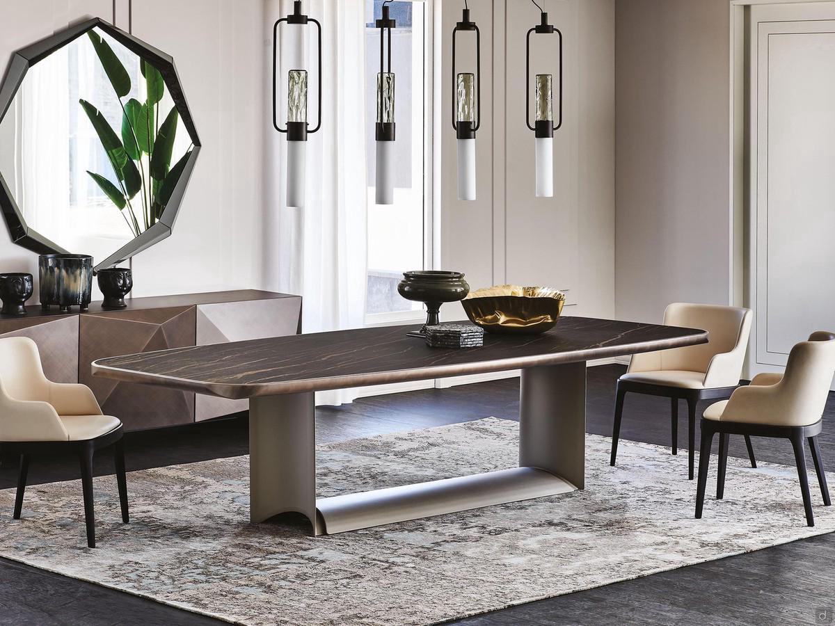 Dragon ceramic top dining table by Cattelan