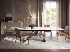 Premier rectangular table by Cattelan in the extendable version with Keramik stone top