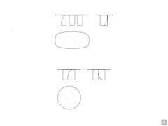Leg positioning scheme on Indigo table with oval barrel and round top