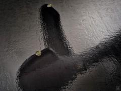 Gorgeous smoked glass top surface with 'hammered' effect 