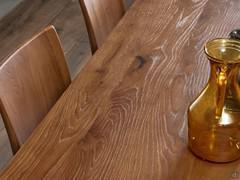 Top view showing the grain and shading of the Vintage-stained solid oak top