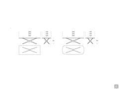 Table Crossing - Models and Dimensions: Glass or stoneware tops