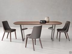 Vigo table with soapboard-edged wooden top