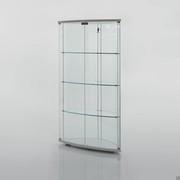 Gracia display cabinet in curved glass with structure in matt lacquer available in four different colours