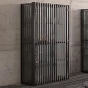 Karin modern display cabinet with black painted ashwood and smoked glass