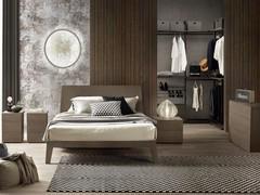 Coordinating sleeping area with two- and three-drawer nightstands and three-drawer dresser Leo, matching the bed from the same family