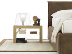 Alma sturdy bedside table in raw oak - front view