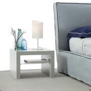 Alma bedside table in light grey matt lacquer