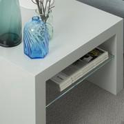 Alma bedside table in light grey matt lacquer