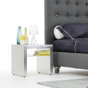 Alma bedside table in silver patinated leaf