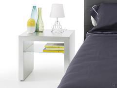 Alma bedside table in silver patinated leaf