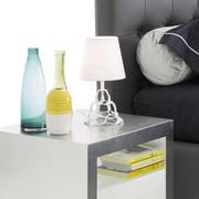 Alma bedside table in silver patinated leaf