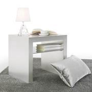 Alma bedside table in silver patinated leaf