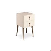 Square nightstand City by Cantori with feet and handles in patinated bronze BQ metal