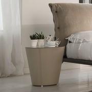Conico leather nightstand with mirror top