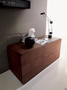 Bedroom storage units with curved corners Icarus - Three-quarter view of dresser with three drawers in wood essence