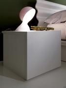 FortyFive minimalist wooden bedroom set - Three-quarter view of the nightstand in open-pore matte lacquer