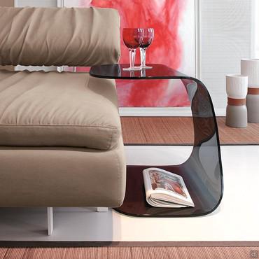 Comodino in vetro curvato Wave