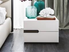 Lacquered bedside table with leatherette nailhead Ciro by Cattelan