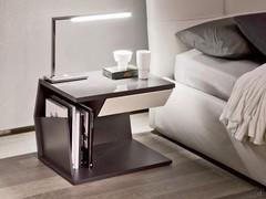 Club bedside table with handy magazine compartment