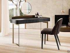 Wooden vanity unit with integrated Wellswood drawer and mirror