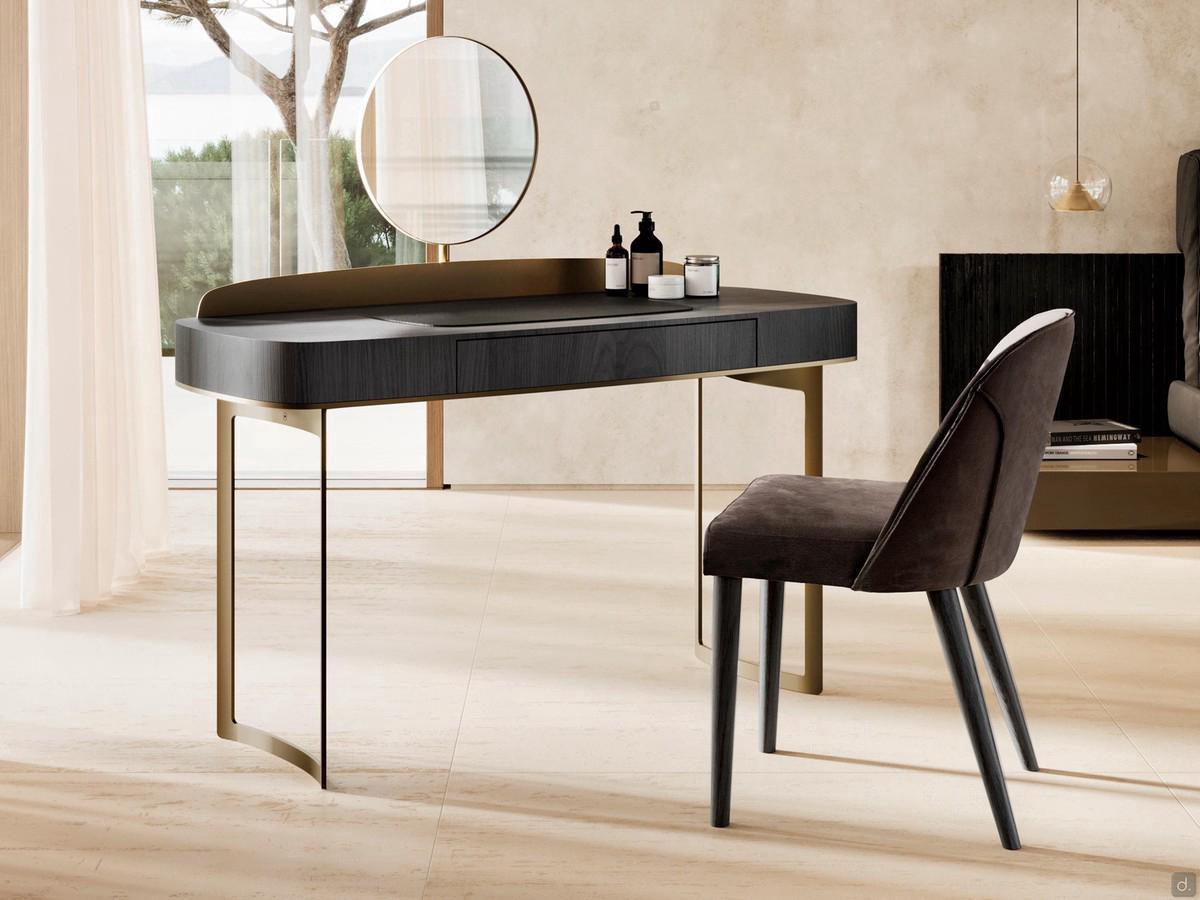 Wooden vanity unit with integrated Wellswood drawer and mirror