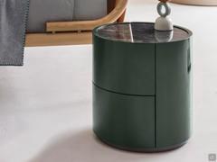 Side view of the Chariot two-drawer bedside table from which the perfect finish can also be seen at the back, making it ideal for room-centre positioning