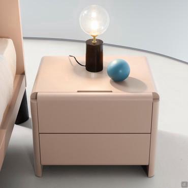 Neon glossy lacquered bedside table