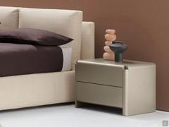 Neon two-drawer bedside table in Palladio mica lacquer finish