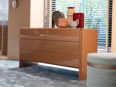 Neon 3-drawer glossy lacquered Coccio chest of drawers