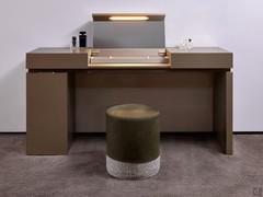 Front view of the Nebula dressing table with the make-up compartment open