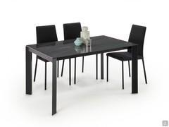 Table with marble effect glossy ceramic