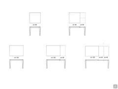 Seating plan of the extending table Tom in 90 and 120 cm versions (also fixed)