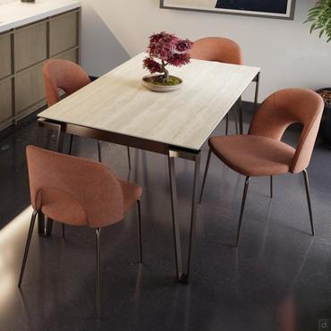 Industrial style table with metal legs Logan