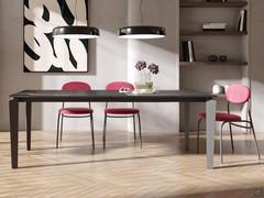 Freddie modern kitchen table with Sahara Noir effect HPL laminate top