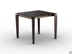 Freddie table in square 90x90 cm version, also extendable with 55 cm folding extension