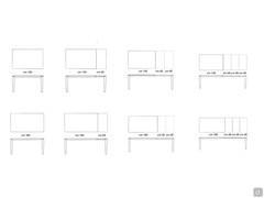 Diagram of top and extensions of the extendable Freddie table in 140 and 160 cm versions (also fixed)