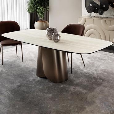 Table with central folded metal base Miles