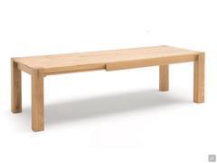 Bogotà rectangular table in extendable version, with extension leaves and under-top rail to match the rest of the table