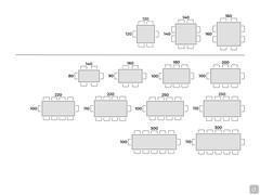 Acapulco table with fixed top - Table seats scheme
