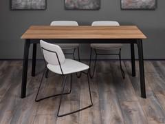 Basil rectangular extending table photographed in size 160 x 90 cm, with 40 cm extension undercounter