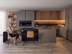 AluX 01 kitchen with thin honeycomb aluminium doors, ultra light and only 10 mm thick