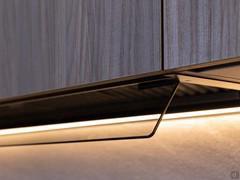 Close up of the built in hood face plate of the KLab Exedra kitchen