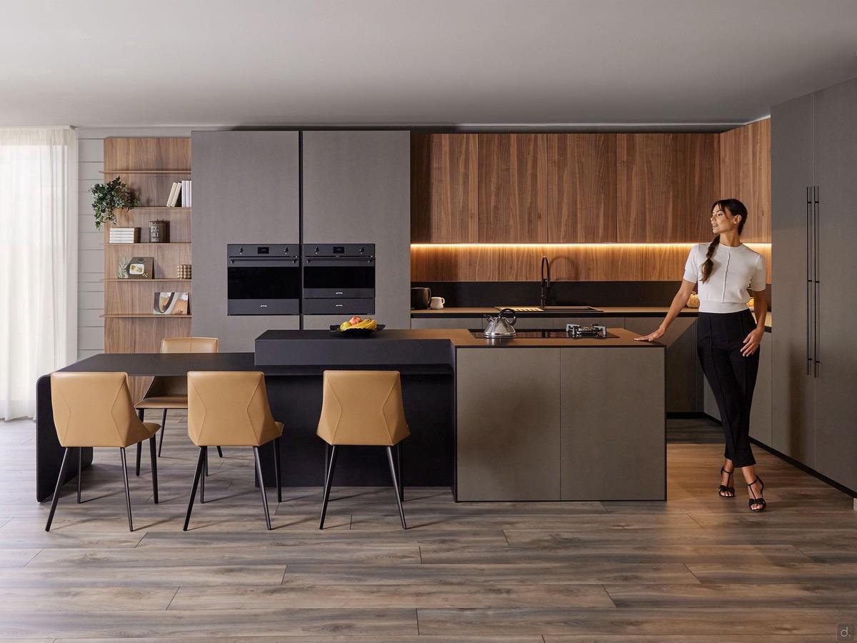 AluX 01 kitchen with thin honeycomb aluminium doors, ultra light and only 10 mm thick