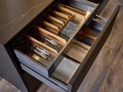 Wood and steel cutlery drawer
