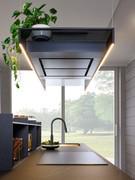 Falmec Light cooker hood with ultra-compact extraction body enclosed in anodised aluminium profiles with integrated LEDs