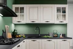 Classic white kitchen Twenty with drainer glazing bars showcases and LEDs under the cupboards
